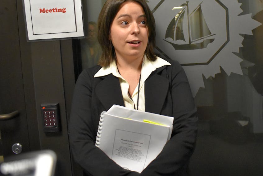 Dist. 11 Coun. Kendra Coombes was one of four councillors who left a closed-door council meeting Tuesday, in a disagreement over whether some of the items to be discussed fell under the topics for which council is allowed to meet in camera. DAVID JALA/CAPE BRETON POST