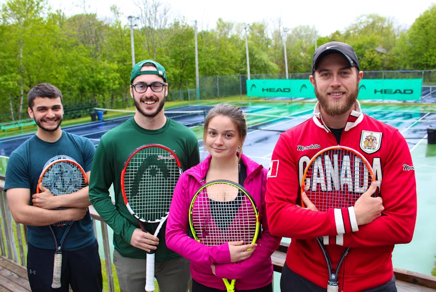 Cromarty Tennis Club in Sydney will hold an open house and registration on Saturday from noon to 3 p.m. From left are instructor Liam Kumar-Britten, club manager Carter Bown, instructor Nikki Baloescu and club professional Kevin Hall.