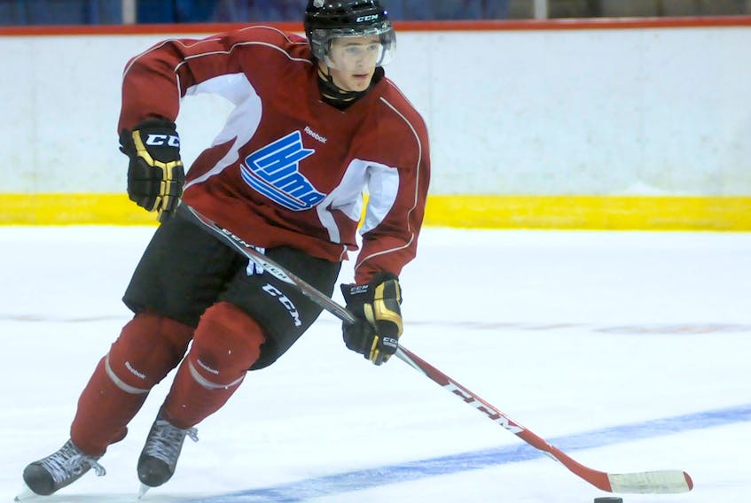 Mitchell Balmas of Sydney is shown during his first training camp with the Charlottetown Islanders in 2014. Fast forward to four years later and Balmas, now 20, is entering his fifth and final season in the Quebec Major Junior Hockey League with the Cape Breton Screaming Eagles. The team’s training camp begins Thursday.