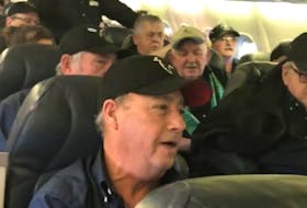 This video of the Men of the Deeps singing on board a plane coming to Sydney has gone viral on Facebook.
CONTRIBUTED/GARY LATIMER