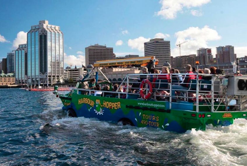 Shown here is the Harbour Hopper in the Halifax Harbour. Atlantic Ambassatours Ltd. have received approval from the Nova Scotia Utility and Review Board to operate the Harbour Hoppers in Sydney.