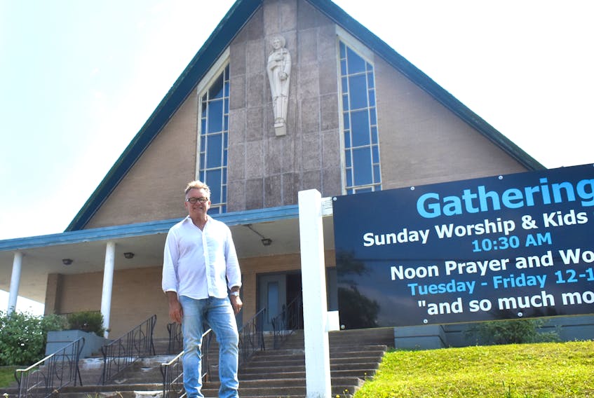 Pastor Bill Legge stands outside the former St. Anthony Daniel Catholic Church, a building that now houses the Whitney Pier-raised pastor’s Cape Breton Harvest Community Church at St. Anthony’s ministry. The 55-year-old Sydney church was recently targeted by vandals who threw large rocks through a number of windows.