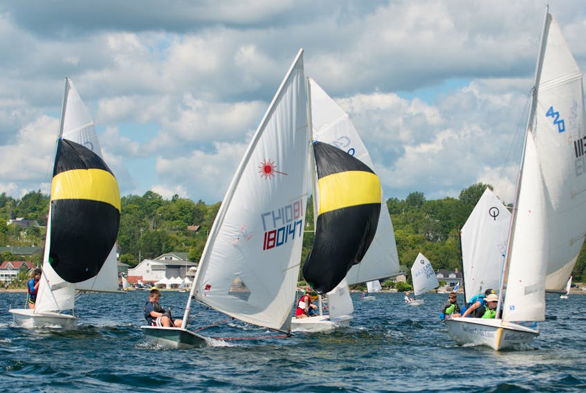 Photo Submitted/Shawn Dunlop
Junior sailors are shown in the water participating in sailing activities at the Bras d’Or Yacht Club in Baddeck. Junior sailing remains popular at yacht clubs across Cape Breton.