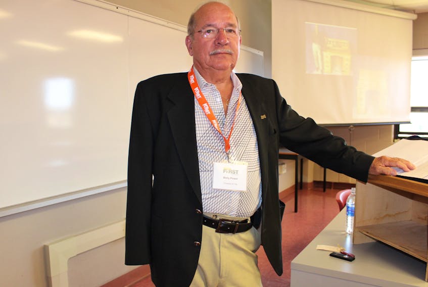 Wally Power, who lost his right arm in an industrial accident in 1963 at the Stora Forest Industries Ltd. pulp mill in Point Tupper, was one of several speakers at the Safety First in Cape Breton symposium held at Cape Breton University on Tuesday.
