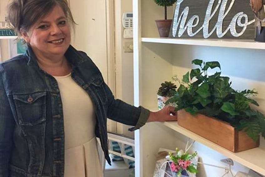 Sherry Mulley MacDonald stands her new shop, The Lemon Tree Gifts and Accessories.