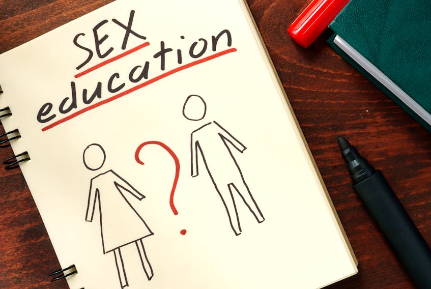 Notepad at the ready to study sex education.