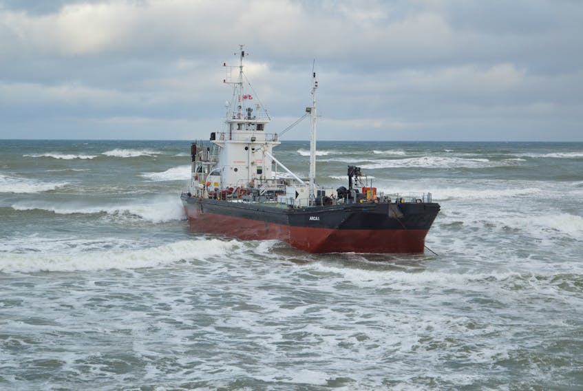 The bunkering tanker MV Arca 1 ran aground Jan. 8, 2017 at Little Pond and was later towed to Sydney harbour where Transportation Safety Board investigators examined the vessel to find out what led to the ship's beaching. The TSB report was released Monday, 14 months after the grounding, and blamed both poor vessel maintenance and underqualified crew.