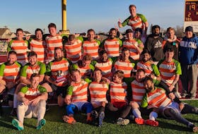 The Cape Breton University Club rugby team captured the Maritimes Division 2 university championship with a 24-19 win over the Mount Allison Mounties earlier this month in Sackville, N.B. From left, front, Cordel Slaumwhite, Mark McLanders, Oliver Gould, Ben Julien, Liam McPhee, Spandan Bhachech; second row, Chris Davidson, Austin Leamon, Terrence Rochon, Billy Somers, Nitin Johnson, Dylan Burke, Syed Quadri, Riley Simms; third row, Michael Gouthro, John Robinson, Kalland Griffin, Brett MacDonald, Eric Martin, Patrick Azer, Noah Vater, Colin MacLeod, Rudra Jadeja, Craig McIsaac, Marcus Cookson (coach); top row, Thomas Connell. Also with the team were Zack Berry, Brent Kay (coach), Ryan MacIntyre and Martin Minten.