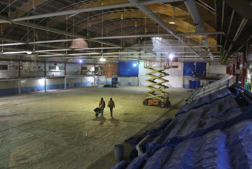 The ice surface at the Bayplex has been extended by 15 feet as part of the ongoing retrofit of the Glace Bay facility.
