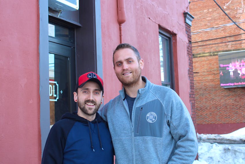 Joseph Matheson, left, and James MacDonald are teaming up to bring Sydney its first vegan restaurant. JJ’s Plant Based Eats is slated to open in early March.