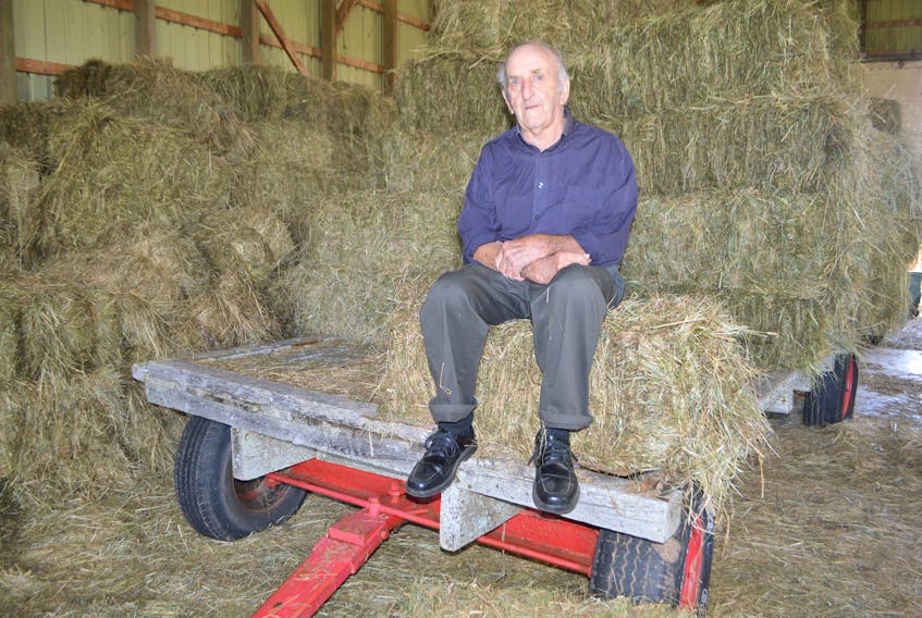 Elmer Fraser, 83, of Edwardsville relaxes in his barn where at one time he’d hold his square dances before his hay would be put in. Fraser has been organizing square dances for 31 years but says a lot of regulars are getting older and the younger people aren’t coming, so the crowds have dwindled. A huge square dance is being planned for Saturday at the Cedars Club in Sydney but Fraser said if he doesn’t get the crowd he’ll be hanging up his dancing shoes