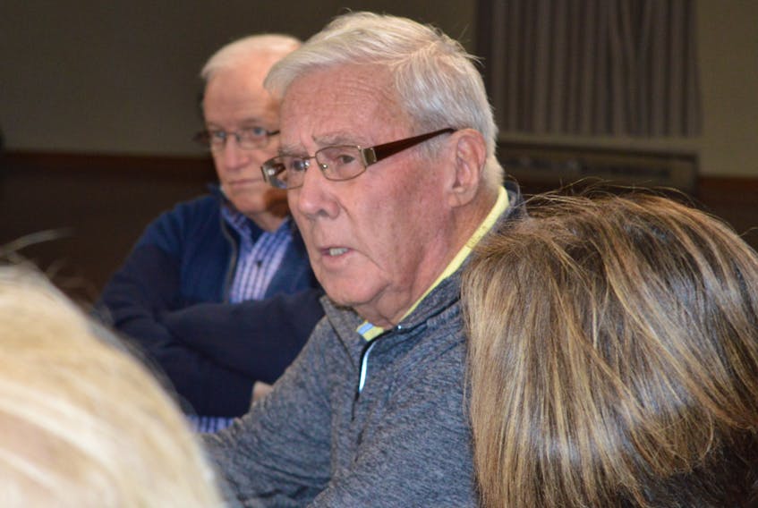 Walter MacPhail speaks during a Cape Breton Regional Municipality public budget consultation session in Westmount on Monday night. CAPE BRETON POST PHOTO