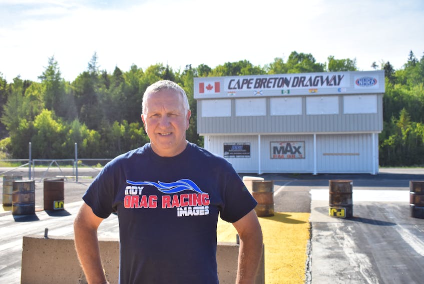 Gerard Bryden, executive member with the Cape Breton Drag Racing Association, at the tracks tower Thursday. The Cape Breton Dragway will host its first races of the season this weekend in Sydney.