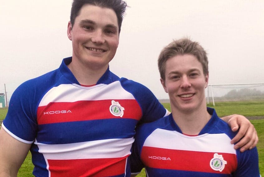 Alex Seyforth, left, and Mark McLanders are members of the Caledonia RFC men's rugby team. Caledonia will open its 2019 season this weekend when they host the Valley Bulldogs at Hub Field in Glace Bay today. Game time is 2 p.m. contributed/WARREN O'NEILL