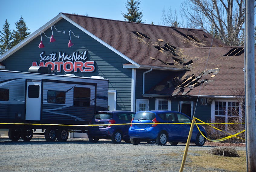 Cape Breton Regional Police are investigating a suspicious fire at Scott MacNeil Motors in Little Bras d’Or. The fire happened shortly after 10 p.m. on Saturday and caused damage to the business. The fire is believed to have started in the attic area.