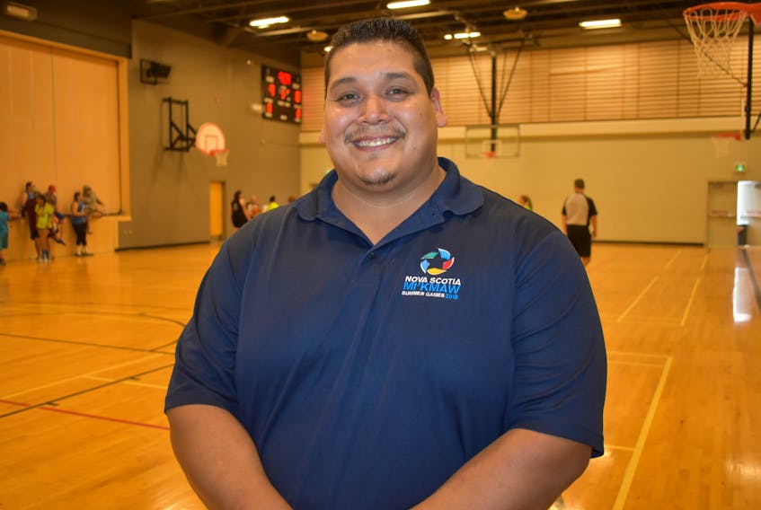 John Denny Sylliboy of Eskasoni is organizing the basketball competition at the 2018 Nova Scotia Mi’kmaw Summer Games in his home community this week. Sylliboy played for the Cape Breton University Capers men’s basketball team for four seasons.