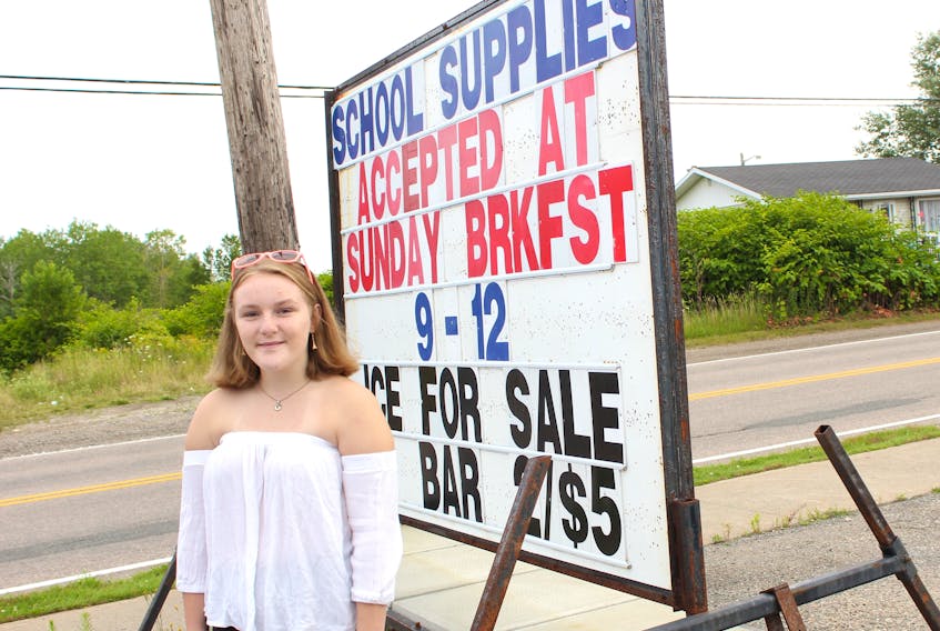 Fourteen-year-old Rebecca Handley has been organizing a back-to-school supply drive every year for the past three years. She is also a volunteer girls basketball coach and waitress at the Sunday morning breakfasts held each week at Royal Canadian Legion Branch 83 in Florence.