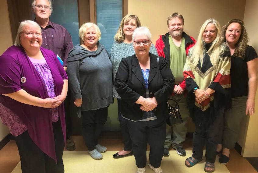 Cape Breton District Labour Council’s new executive, from from left: president, Lois MacDougall, trustee Chester Pyne, sergeant-at-arms Lisa Gentile, treasurer Shauna Wilcox, trustee Josephine Barron, second vice-president Russell Ganaway, secretary Sharon Bona and trustee Kim Sheppard. Missing from photo: First vice-president Donna Biron. SUBMITTED PHOTO