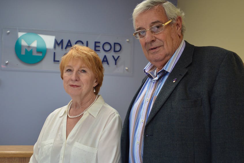 Stuart MacLeod, president of MacLeod Lorway Insurance, says the company is changing its senior management structure as longtime chief operating officer Louise King, left, plans to retire. CAPE BRETON POST