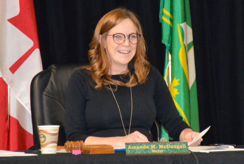 Mayor Amanda McDougall presided over the new CBRM council's first meeting following last month's municipal election. The session was also the first in-person meeting of the regional council since early March. DAVID JALA/CAPE BRETON POST