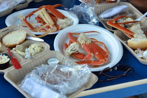 This file photo from a previous Crab Fest shows a sample of the kind of dinner attendees can expect to enjoy at the 27th Louisbourg Crab Fest starting Aug. 3 at 7:30 pm on the Louisbourg Waterfront.
