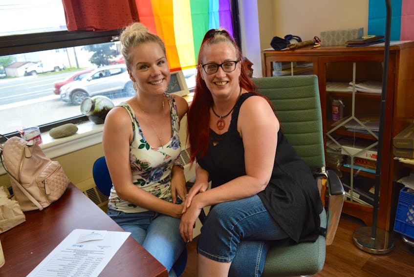 Vanessa Walker, left, and Angela Quinn, two members of Pro-Choice Cape Breton, say thanks to an online fundraising campaign their group will be launching a pro-choice billboard in the CBRM within the coming weeks.