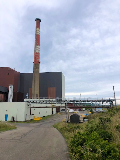 Nova Scotia Power dismantling 50yearold power stack in Point Tupper