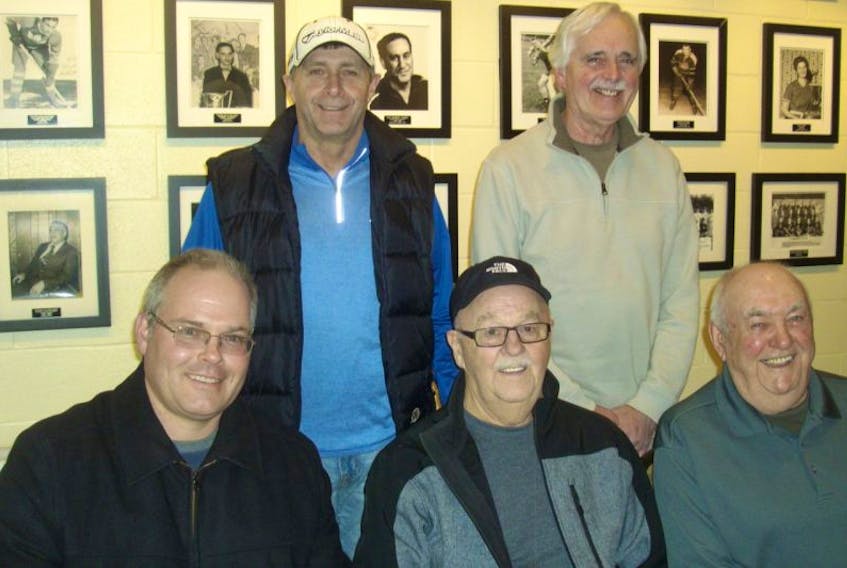 Pictured above is the current board of the Northside Sports Hall of Fame, sitting from left to right, chair John Higgins, Bryan Cullen and Bob Gordon; standing on the left Charlie Coleman, and Cyril Aker.