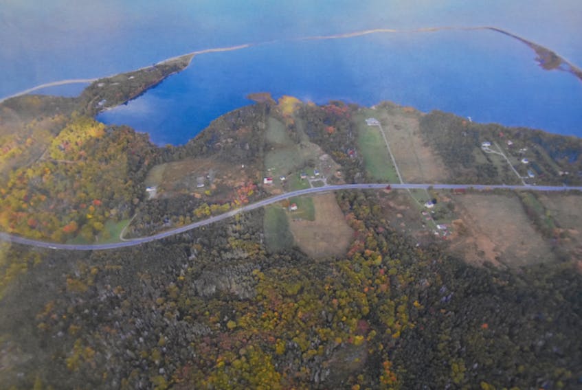 This aerial view of Big Pond Centre shows the area where the proposed RV park would be situated.