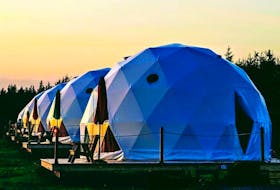 The five geodesic domes at Archer’s Edge Luxury Camping as seen earlier this month at its site in Judique, Inverness County. Four of the five domes opened to travellers in late July after more than a year in the planning by owner Scott Archer.