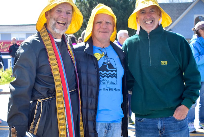 Chris Anderson, 70, from left, Bill Roblee, 69, and Terry Morris, 61, ran and won the first Cabot Trail Relay Race as part of team Bluenose Striders in 1987. Renamed the Over the Hill Gang, the team hasn’t missed one race in the past 31 years.