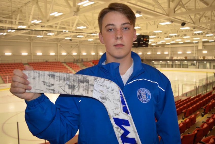 Hunter Chenhall of Sydney, a goaltender with the Sydney Academy Wildcats, is disappointed the team’s season was cancelled due to lack of players.
