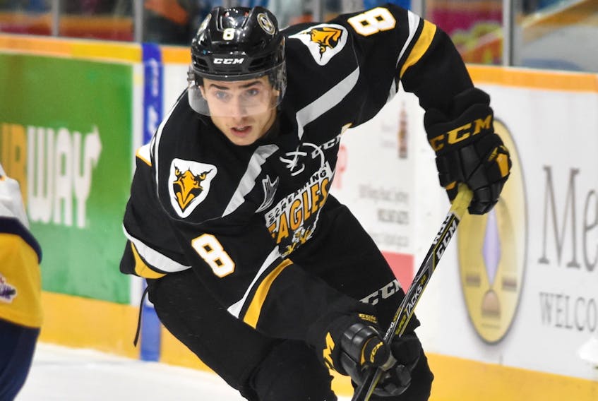 Cape Breton Screaming Eagles captain Phélix Martineau and his teammates have been picking up the slack with a number of key players in the press box with injuries. T.J. Colello/Cape Breton Post