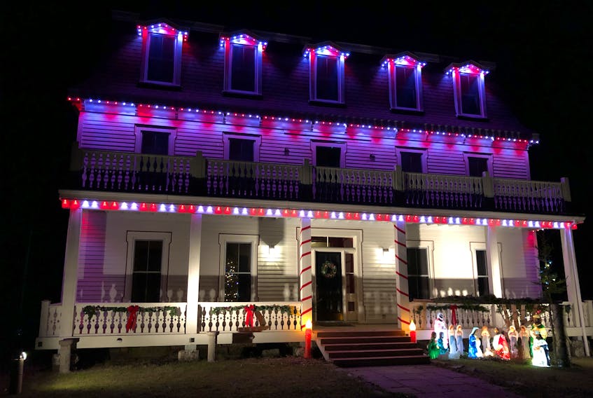 The Grand Narrows Hotel is seen decorated with Christmas lights in this recent photo. The iconic landmark is now open as a weeklong rental home. Contributed/David Strang