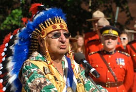 Mi’kmaq Grand Council Grand Chief Ben Sylliboy speaks during a Treaty Day ceremony in Halifax in this 2009 photo. Sylliboy, the spiritual leader and head of state of the Mi’kmaq nation, died Thursday at age 76. SUBMITTED PHOTO