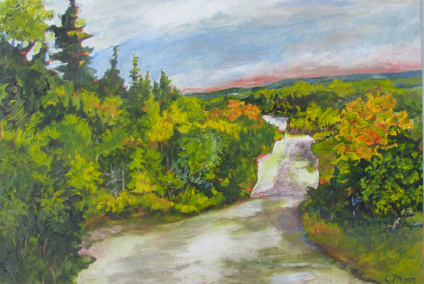 Artist Catherine Moir lives along the Morley Road, as shown in one of her recent works.
