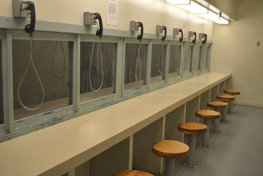 The visitor’s area at the Cape Breton Correctional Facility in Gardiner Mines. All visits are non-contact for safety reasons, including preventing contraband from entering the facilities.