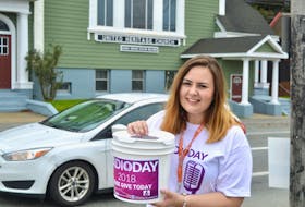 Emily MacLennan from Cape Breton University’s Student Union was among the volunteers helping out on RadioDay 2018. She stood at the corner of Charlotte and Townsend streets on Thursday collecting funds to help cancer care and other programs at the Cape Breton Regional Hospital.