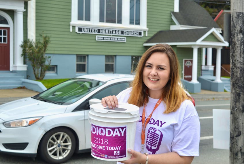 Emily MacLennan from Cape Breton University’s Student Union was among the volunteers helping out on RadioDay 2018. She stood at the corner of Charlotte and Townsend streets on Thursday collecting funds to help cancer care and other programs at the Cape Breton Regional Hospital.
