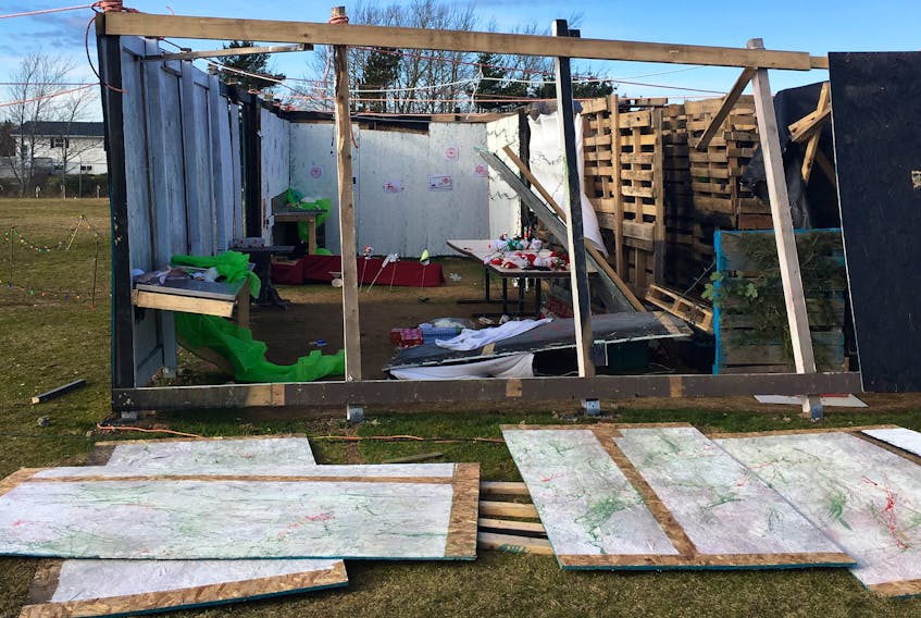 Southend Community Centre's Santa’s Village display suffered damage as a result of high winds this week, forcing the centre to cancel a weekend event.