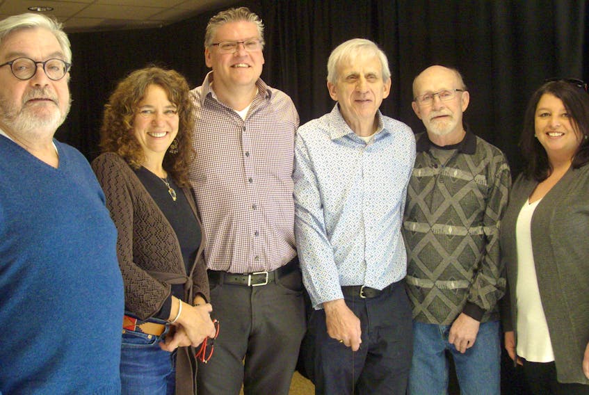 Some of the major players involved in establishing the new North Sydney Food Bank are, from left, John Hugh Edwards, Janet Bickerton, Fred Deveaux, Lawrence Shebib, Robert Dolomont and Earlene MacMullin.