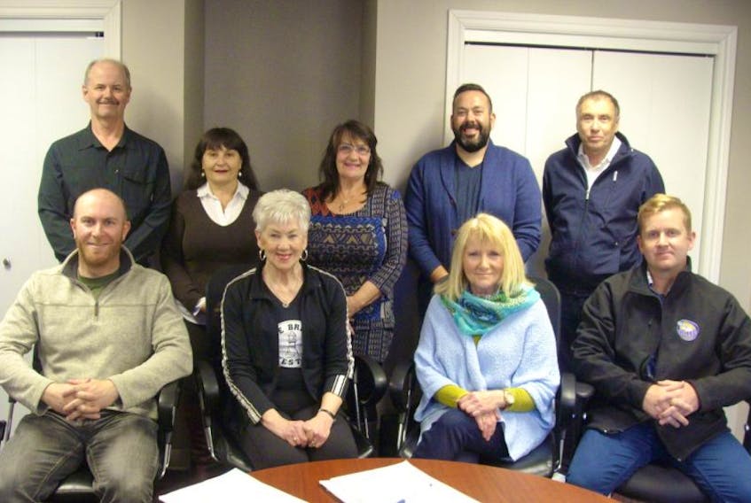 Pictured above is the board of the Victory Park Society; from left to right sitting are Ryan Duff, chair; Kay Batherson, vice-chair; Heather Duff, secretary; board member Mike Gillis; second row from the left: board members Bill Nicholson, Michele Nicholson, Marlene Brogan, Gerard Carey, Paul Ross. Absent from the photo is Jim Dunphy, treasurer.