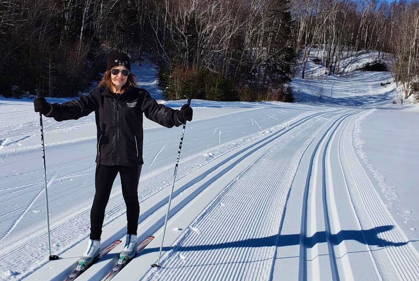 Cross-country skier Freda McEvoy is hoping to reach a distance of 1,000 kilometres this season before the snow melts. The Cape North woman has already clocked 700 kilometres since beginning the winter activity in her backyard in December.