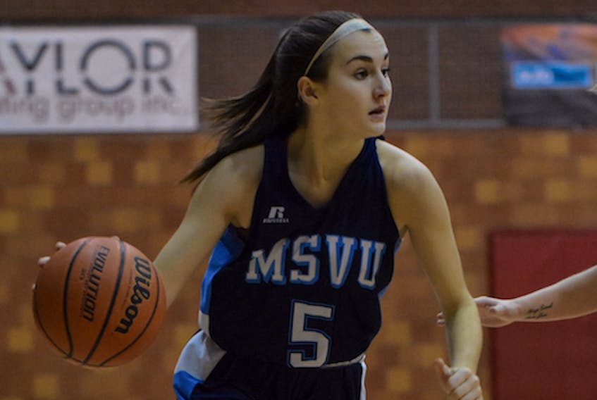 Alisha McNeil is in her rookie season with the Mount Saint Vincent Mystics women’s basketball team. The Alder Point native is looking forward to playing in her first national basketball championship next week.
