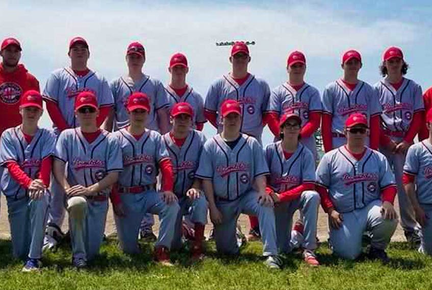 The Cape Breton Ramblers will compete in the 2018 Senior Canadian Little League Championship next week in Edmonton, Alta. Members of the team are, back row, from left to right, Josh Spooney, head coach; Tyler Spooney, development coach; Carter Jacobs, Corson O'Rourke, Ethan Long, Breton Sibley, Brayden Boutilier, Parker Hanrahan, Brett MacMullin, Dave MacMullin, assistant coach and Keith Stanley, assistant coach. Front row, from left to right, Jarrett Hicks, Connor Campbell, Tyler Steele, Kendall MacQueen, Dylan MacLeod, Chris Stanley, Keigan Landry, Gabe Haggett, and Ethan Conrad.