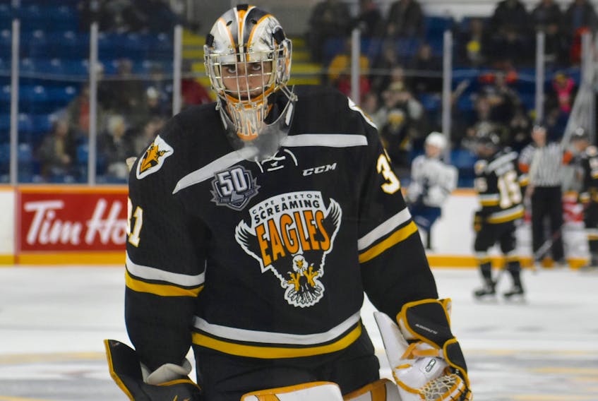 Kevin Mandolese is in his third season with the Cape Breton Screaming Eagles. The 18-year-old netminder is a prospect of the Ottawa Senators and will be in the Screaming Eagles lineup against the Moncton Wildcats on Friday.