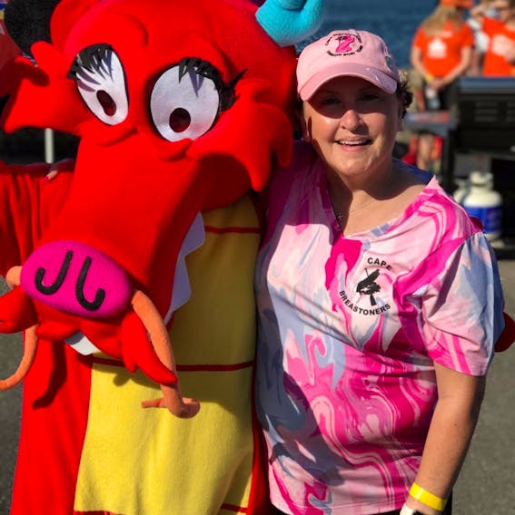 Jennifer MacDonald at the Cape Breton Unionized Trades Dragon Boat Festival. After battling cancer in Cape Breton, she has made Cape Breton home and she has been embraced by Cape Breton.