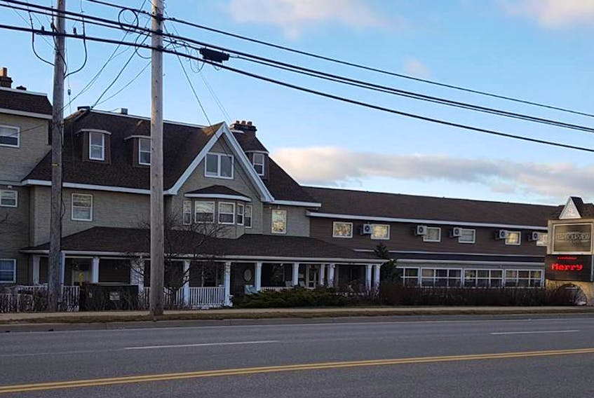 This is a Kings Road view of the Harbourview Inn & Suites, now listed for sale.