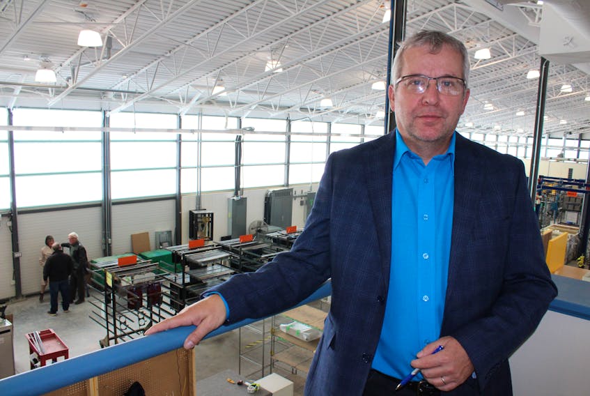 Steve Lilley, president and CEO of Protocase Inc., is expecting to see an increase in client contracts, particularly for the aerospace and defence sectors, following the $4.5-million expansion of Protocase building two located on Ferry Street in Sydney. The company, which has a full-time workforce of more than 200 people, has had recent year-over-year growth of about 30 per cent. The view of the expanded Protocase building two in the above photo shows the building’s Solera Wall windows, an innovative glass technology manufactured by Sydney company Advanced Glazings Ltd.