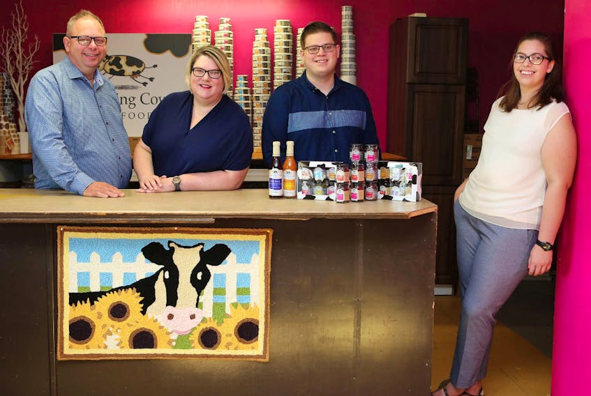 From left, Galloping co-owners Ron and Joanne Schmidt and their children, Frank and Courtney Schmidt. The Port Hood enterprise has received $90,000 in funding through the federal government’s women entrepreneurship strategy to promote and grow the company in Latin America. Joanne Schmidt founded the business in 1994.